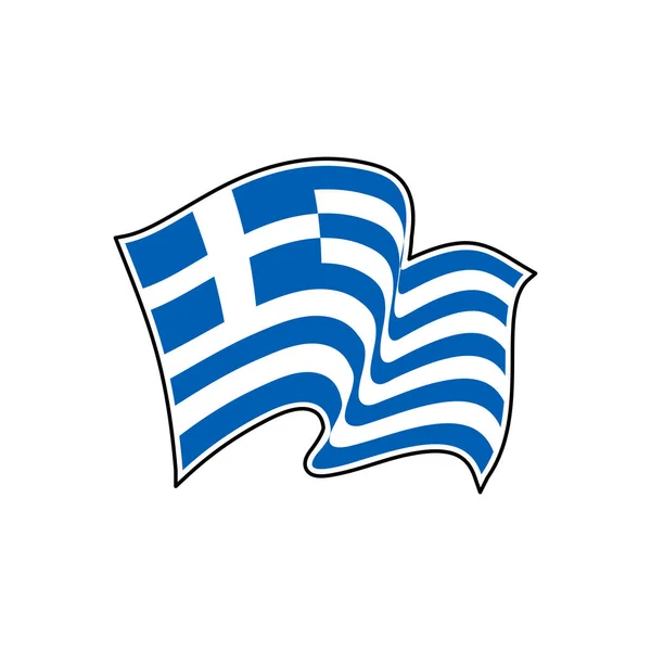 Grécia bandeira vetorial. Atenas — Vetor de Stock