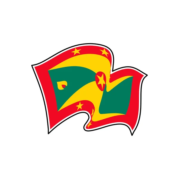 Grenada nemzeti zászló. Vektoros illusztráció. Szent György — Stock Vector