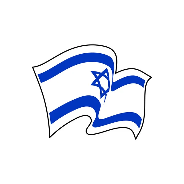 Bandeira nacional de Israel. Ilustração vetorial. Estrela de David — Vetor de Stock