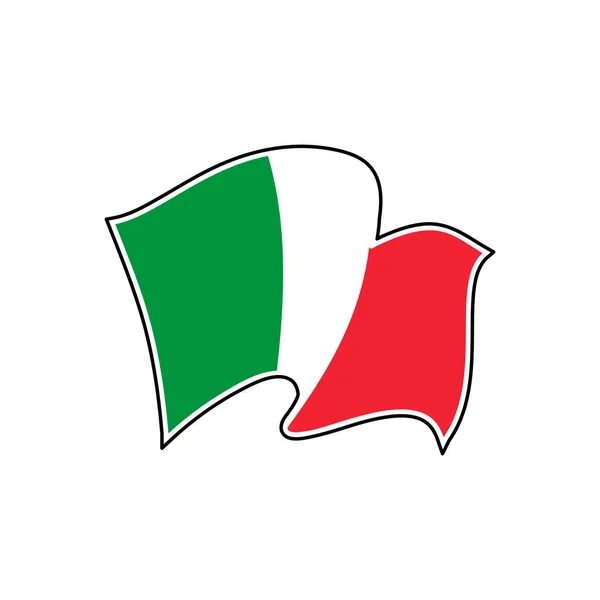 Italia bandiera nazionale. Illustrazione vettoriale. Roma. — Vettoriale Stock
