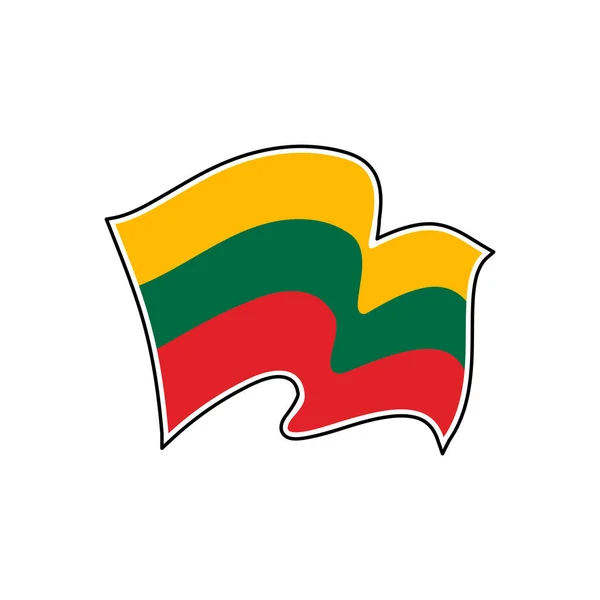 Lituania bandiera nazionale. Illustrazione vettoriale. Vilnius — Vettoriale Stock