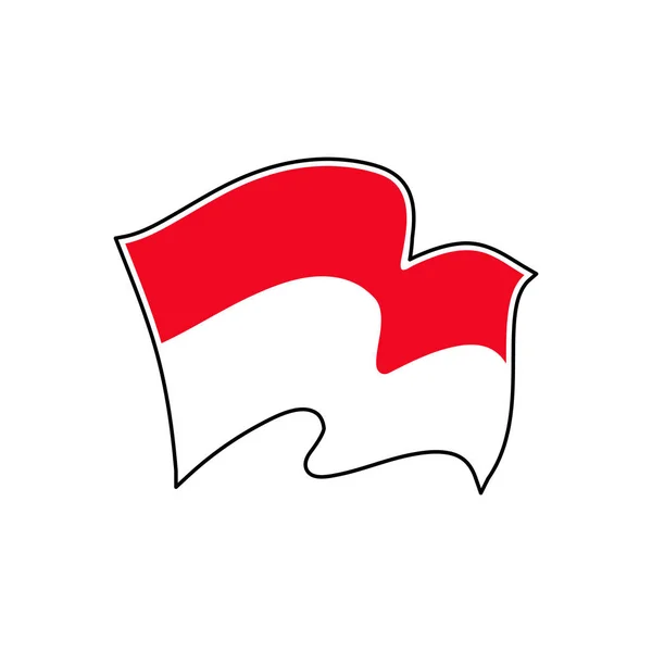 Bandera nacional de Mónaco. Ilustración vectorial. Mónaco ciudad — Vector de stock