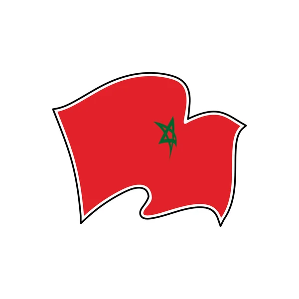 Marocco Bandiera nazionale. Illustrazione vettoriale. Rabat — Vettoriale Stock