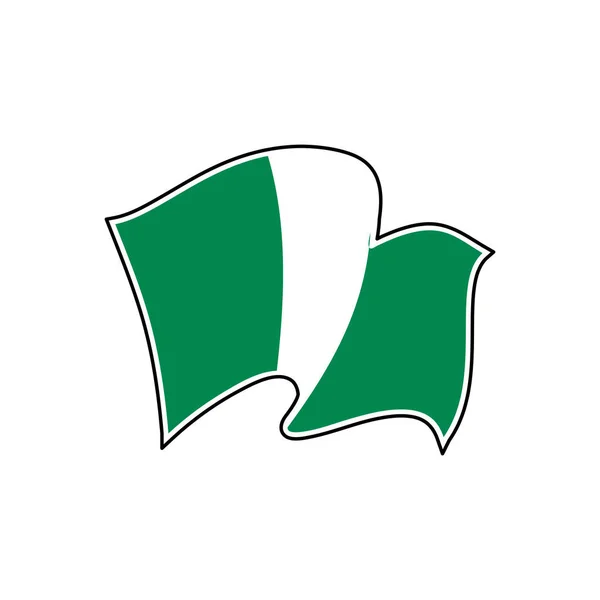 Bandera nacional de Nigeria. Ilustración vectorial. Abuja. — Vector de stock