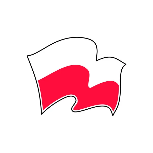 Bandera nacional de Polonia. Ilustración vectorial. Polonia — Vector de stock