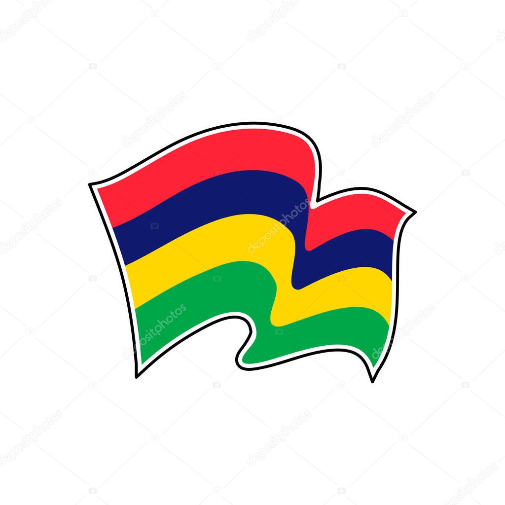 Mauritius national flag. Vector illustration. Port Louis
