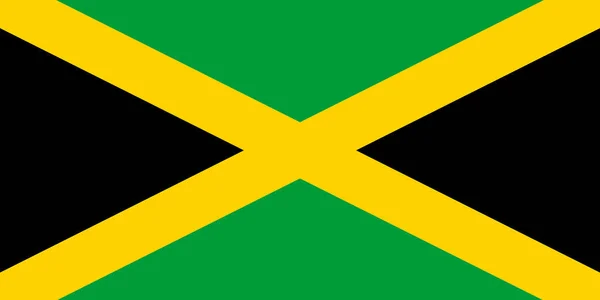 Bandera vector Jamaica. Símbolo nacional de Jamaica — Archivo Imágenes Vectoriales