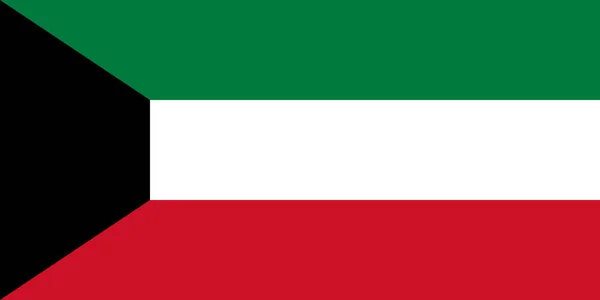 Bandeira vetorial do Kuwait. Símbolo nacional do Kuwait — Vetor de Stock