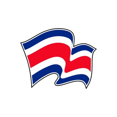 Kosta Rika bayrağı. Vektör Illustration. Murat