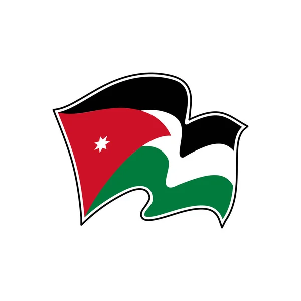 Jordánská vektorová vlajka. Národní symbol Jordánska. Amman — Stockový vektor