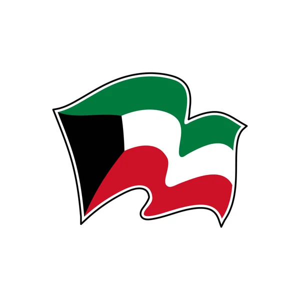 クウェートベクトルフラグ。クウェートの国家シンボル — ストックベクタ