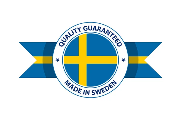 Feito na Suécia selo de qualidade. Ilustração vetorial — Vetor de Stock