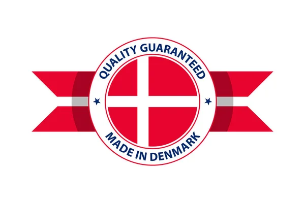 Feito na Dinamarca selo de qualidade. Ilustração vetorial — Vetor de Stock