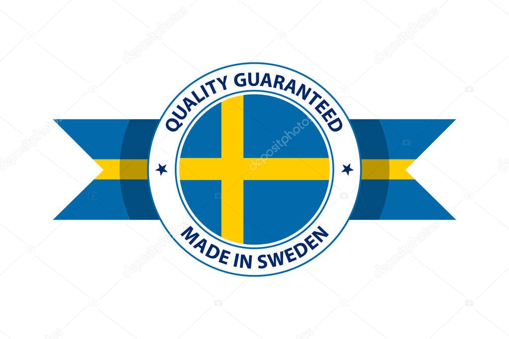 Made in Sweden quality stamp. Vector illustration