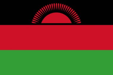 Malavi ulusal bayrağı. Vektör çizimi