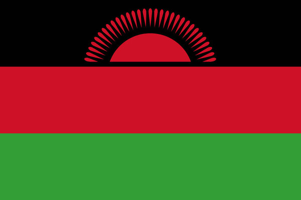 Malawi national flag. Vector illustration