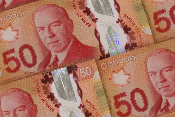 Fondo de dinero canadiense. Patrón de dólares de Canadá. CAD — Foto de Stock