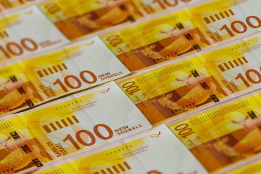 İsrail şekelleri arka plan. 100 şekel deseni.