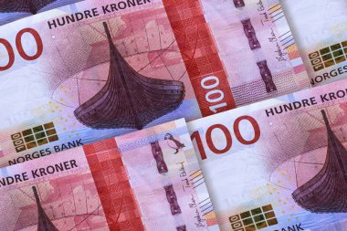 Norveç para birimi. Norveç'in para closeup arka plan.