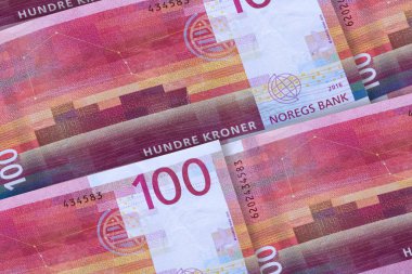 Norveç para birimi. Norveç'in para closeup arka plan.