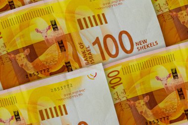 İsrail şekelleri arka plan. 100 şekel deseni.