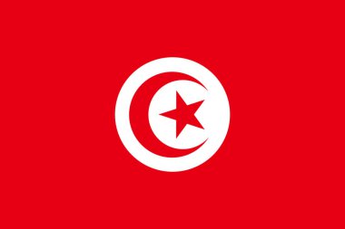 Tunus ulusal bayrağı. Vektör illüstrasyon. Tunus