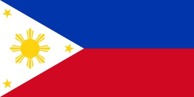 Filipinler ulusal bayrağı. Vektör illüstrasyon. Manila