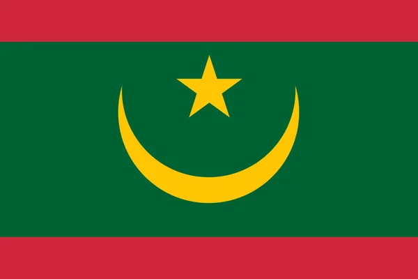 毛里塔尼亚国旗。矢量插图。努瓦肖特 — 图库矢量图片