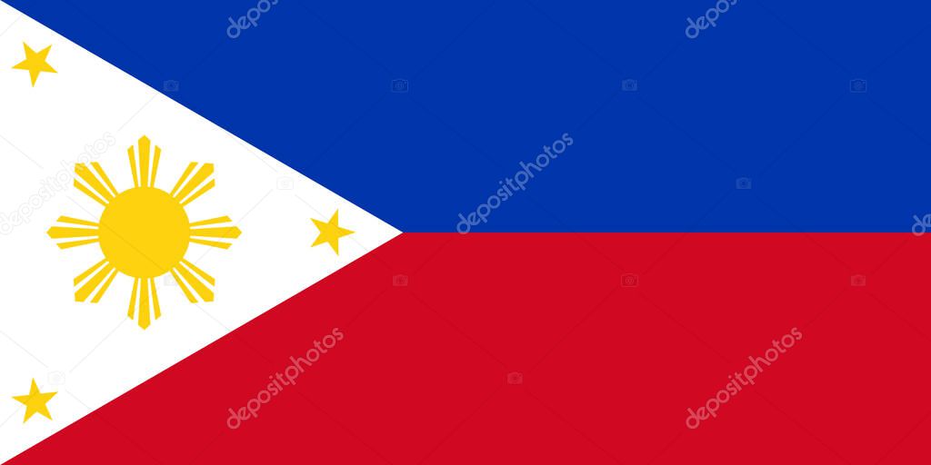 Philippines national flag. Vector illustration. Manila