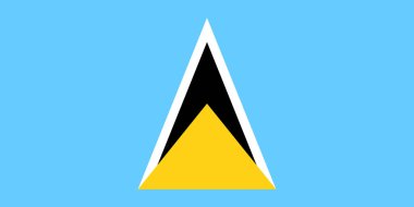 Saint Lucia ulusal bayrağı. Vektör illüstrasyon. Castries