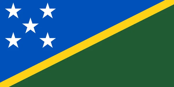 Nationale vlag van de Salomonseilanden. Vector illustratie. Honiara — Stockvector