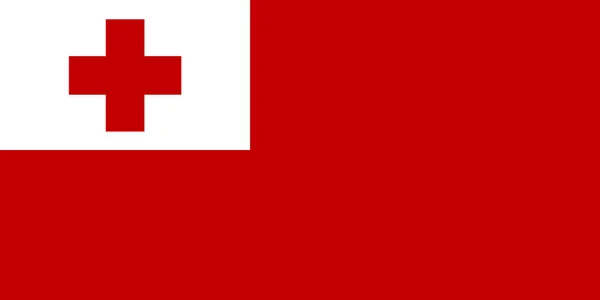 Bandera nacional de Tonga. Ilustración vectorial. Nukualofa — Vector de stock