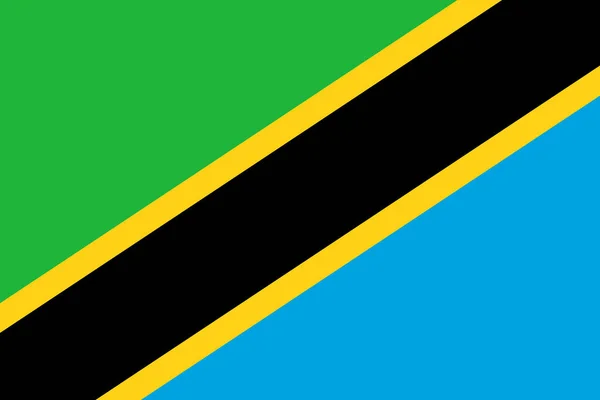 Flagi narodowej Tanzanii. Ilustracja wektorowa. Dodoma — Wektor stockowy