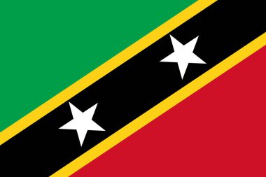 Saint Kitts ve Nevis ulusal bayrağı. Vektör illüstrasyon. Basset