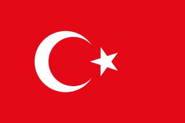 Türkiye bayrağı. Vektör illüstrasyon. Ankara, İstanbul