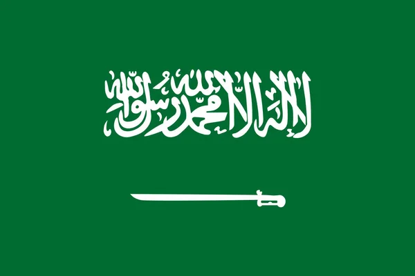 Bandera nacional de Arabia Saudita. Ilustración vectorial. Riadh. — Archivo Imágenes Vectoriales