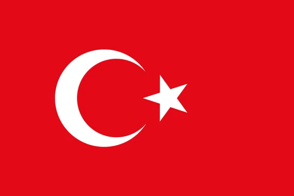 Bandera nacional de Turquía. Ilustración vectorial. Ankara, Estambul — Vector de stock