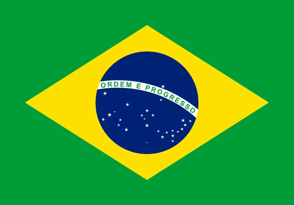 Εθνική σημαία Βραζιλίας. Απεικόνιση διανύσματος. Μπραζίλια — Διανυσματικό Αρχείο