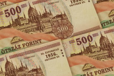 Macar forints banknotlar arka plan. 500 Huf
