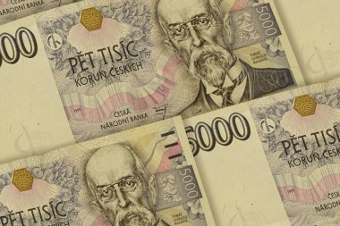 Çek koruna banknotlar arka plan. 5000 Czk