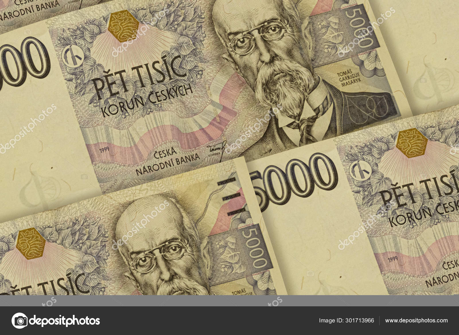 捷克克朗钞票背景。5000 捷克克朗——图库图片© MaksymKapliuk #301713966