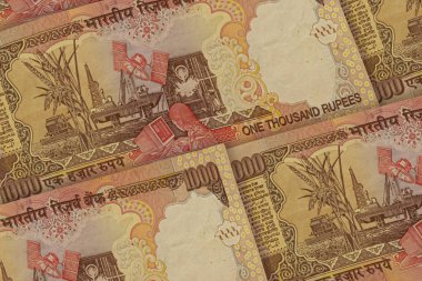 Hint rupisi banknotlar arka plan. 1000 Inr