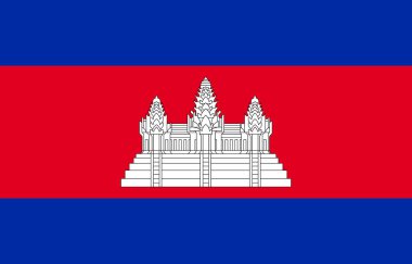 Kamboçya ulusal bayrağı. Vektör illüstrasyon. Phnom Penh