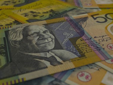 Avustralya'nın parası, arka plan. Makro çekimi