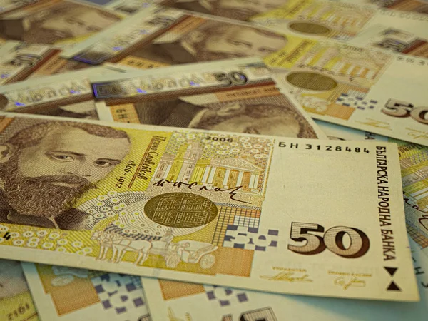불가리아의 돈. 불가리아 지폐 배경 — 스톡 사진
