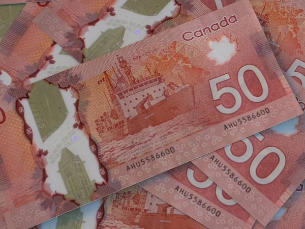 CAD. Fondo de moneda canadiense. Fotografía de cerca. Dólares de Can — Foto de Stock