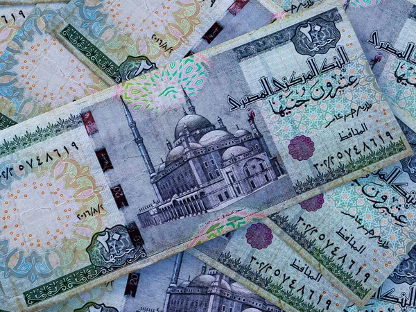 Egyiptomi font. Egyiptomi pénz bankjegyek, pénzügyi háttér. — Stock Fotó