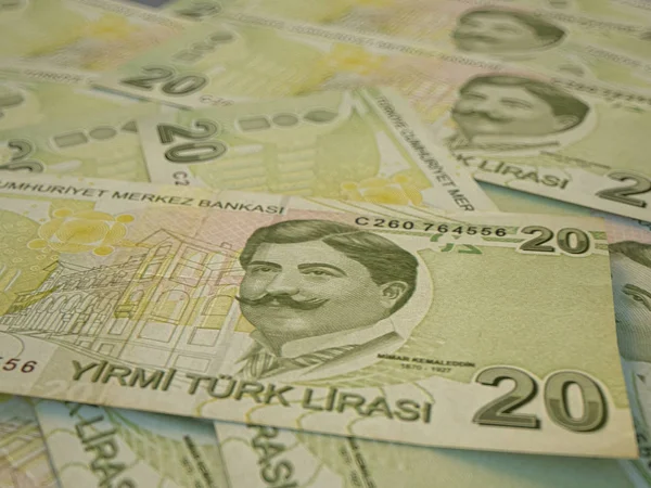 Turkish currency. Money of Turkey business background. Turkish L — ストック写真