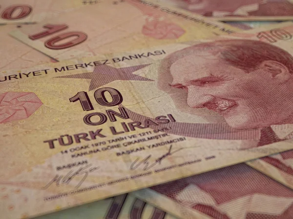 Turkish currency. Money of Turkey business background. Turkish L — ストック写真