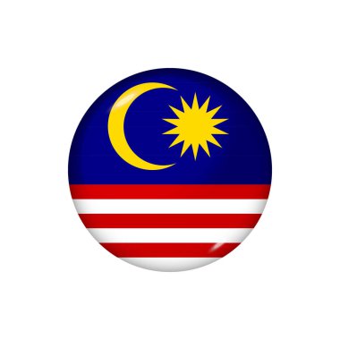 Icon flag of Malaysia . Round glossy flag. Vector illustration. EPS 10 clipart